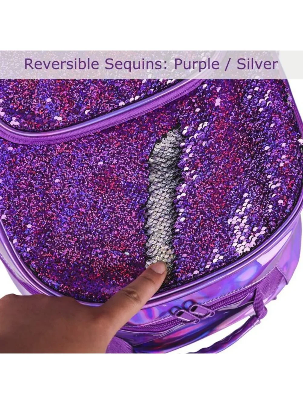Holographic Sequin Backpack for Girls | Flip Sequin School Bookbag for Kids